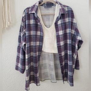 Vintage Plaid Button Down Long Sleeve Shirt
